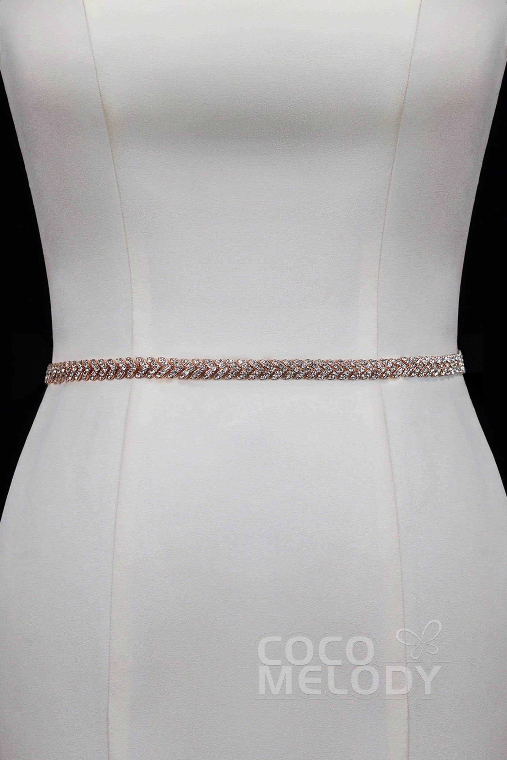 Fashion Alloy Wedding Sash with Rhinestone YD18009 - COCOMELODY